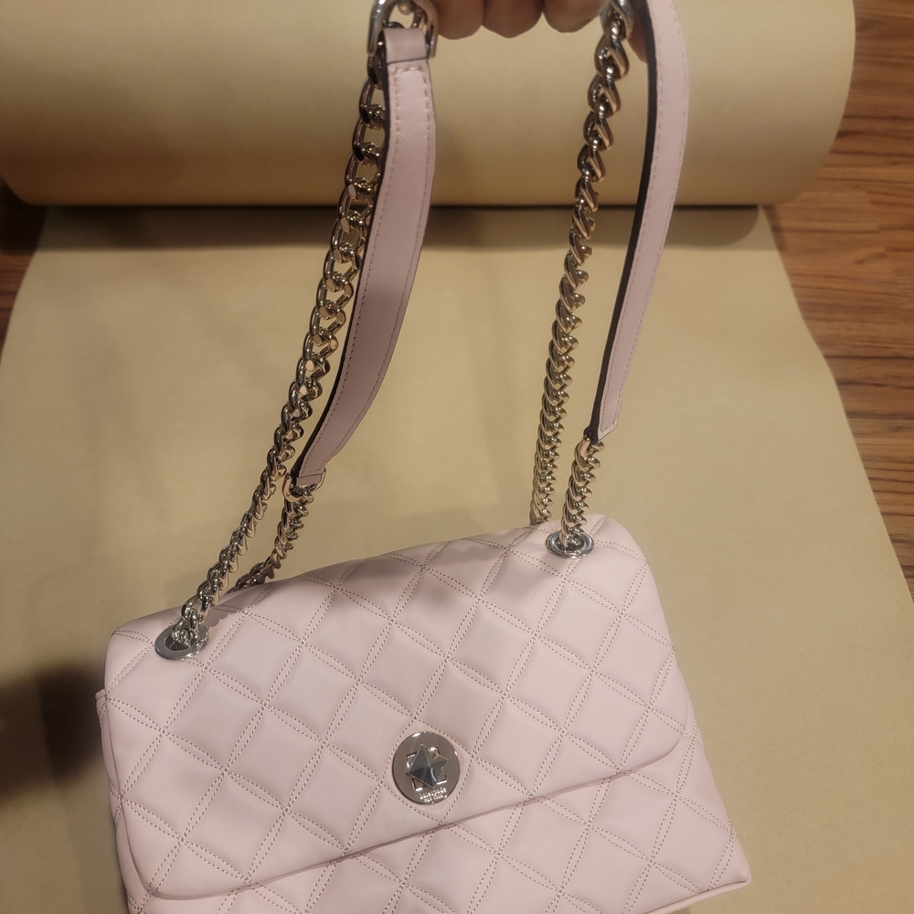 Elegant Pink Quilted Chain Shoulder Bag
